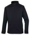 H862 Henbury Zip Neck Wicking Top Black colour image